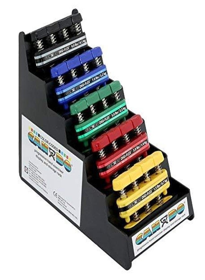 كاندو مجموعة تمارين كاندو ديجي-فليكس لليد والأصابع، 5 قطع، مقاومة خفيفة جدًا - مقاومة ثقيلة جدًا مع رف تخزين بلاستيكي - لتحسين البراعة والقوة والمرونة للأصابع واليدين والساعدين - Image 4